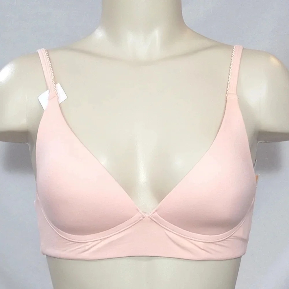 XS X-SMALL Gilligan O'Malley Lightly Lined Wire Free Lounge Bra Peach Divine NWT